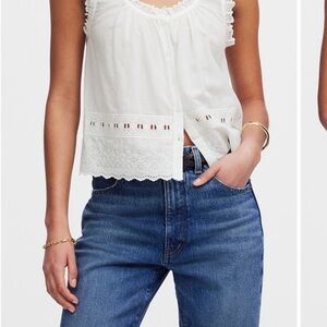 Madewell embroidered scalloped tank